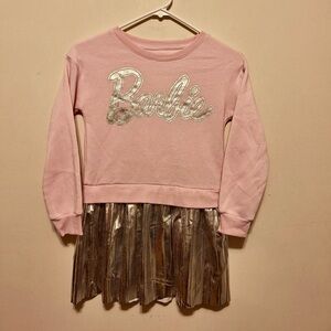 Barbie Pink and Silver Girls Dress Size 6/6X NWOT